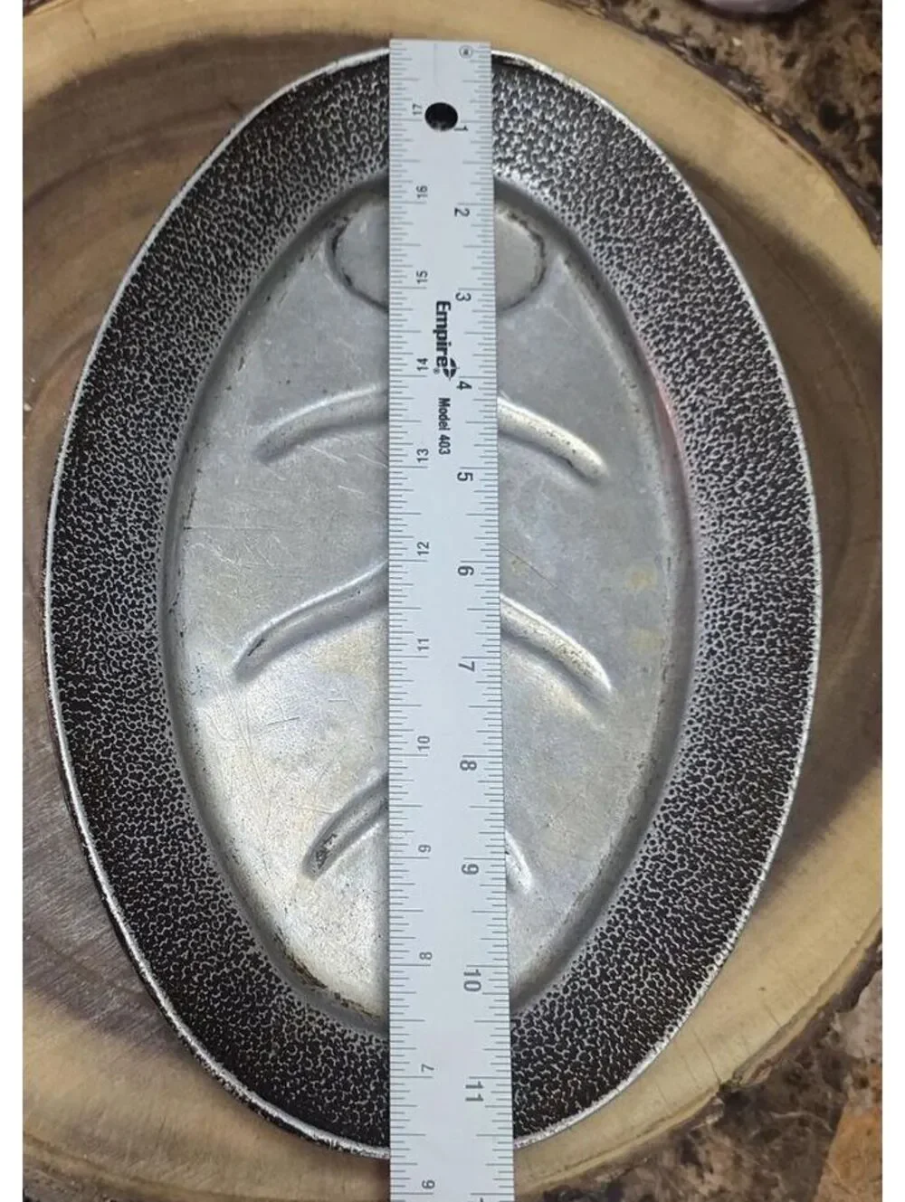 2 Vintage Cast Aluminum Sizzling Steak Server Platters Tree of Life Meat Trays